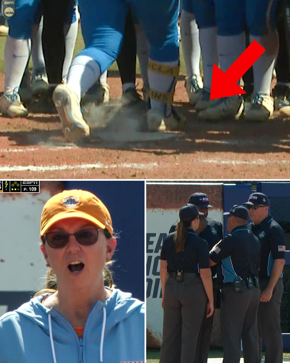 "The runner did miss home plate, it was assisted. However, that play is not reviewable." UCLA tied the game with this home run in the seventh inning. Tennessee challenged the play and the ruling was ultimately upheld after review.