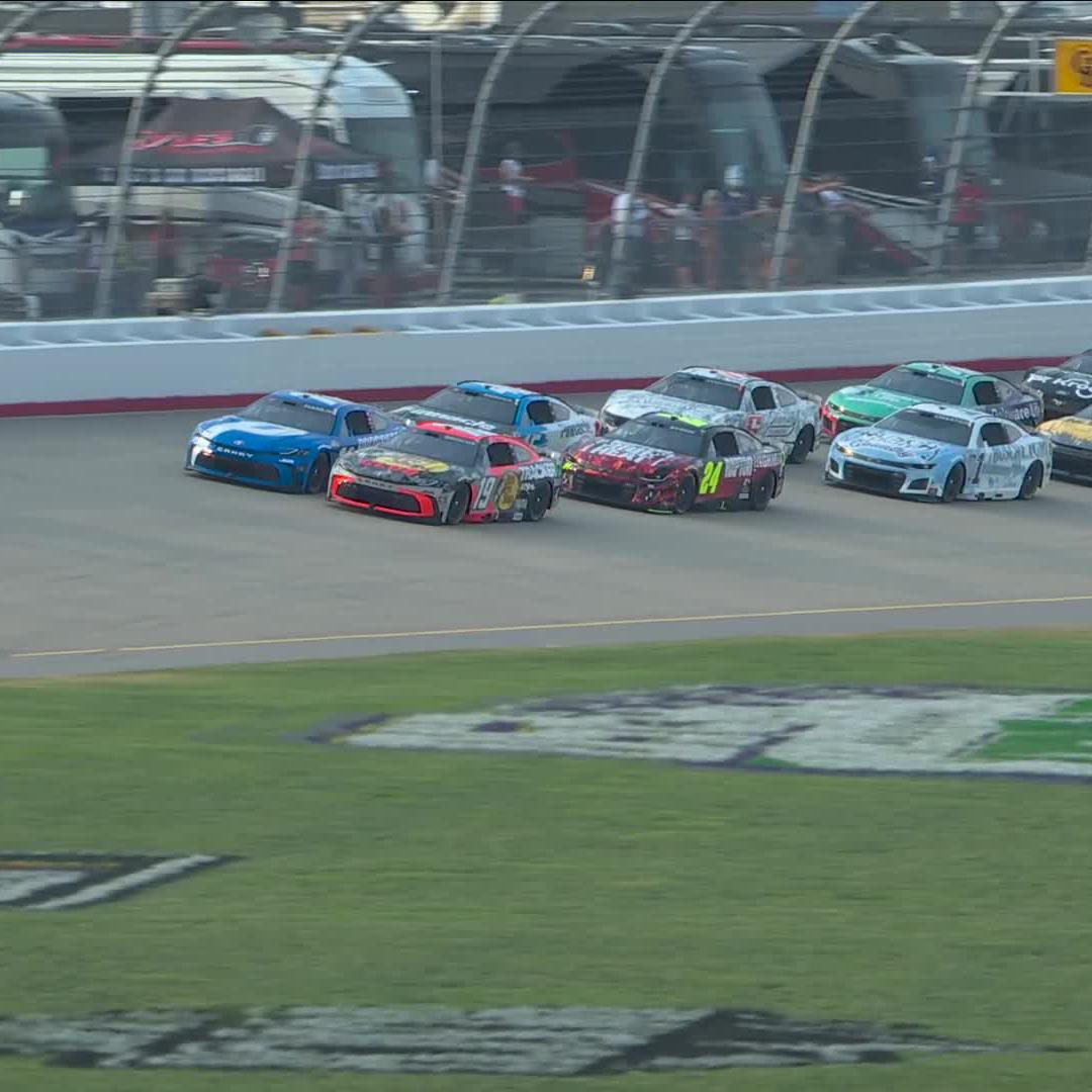 Sunday night. Under the lights. 300 laps to settle it! We are underway from Nashville Superspeedway on Prime Video!