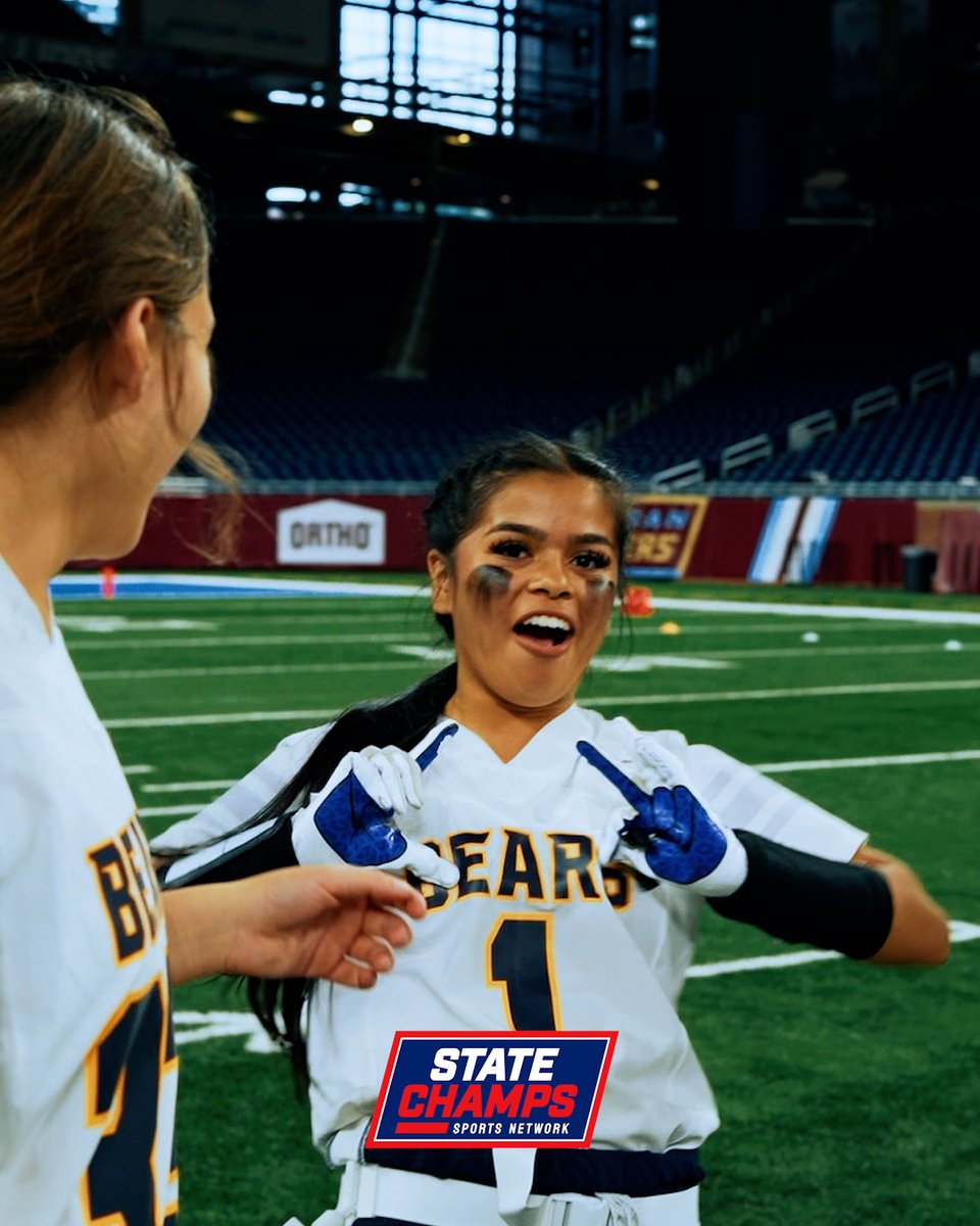 Congratulations to St. Joseph High School, who edged out Brighton in a nail-biter, 21-20, to capture the 1st Annual Detroit Lions Youth Football – Girls Flag Football State Championship at Ford Field! 🏈 Lions Football Edu.