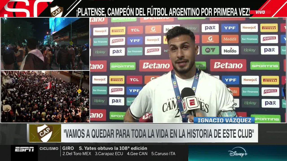 "DEJAR AFUERA A LOS TRES GRANDES, DEJAR AFUERA A HURACÁN." Nacho Vázquez valoró el campeonato obtenido por Platense. 📺 #SportsCenter | #DisneyPlus
