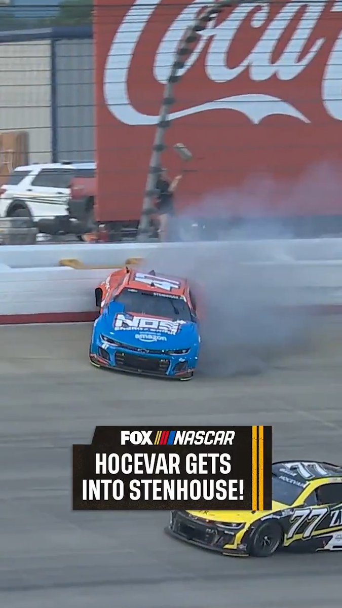 Contact with Carson Hocevar sent Ricky Stenhouse Jr. into the wall Sunday at Nashville. #NASCAR