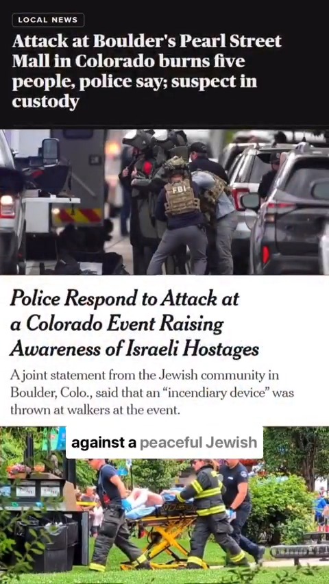 We are praying for all those injured in the firebombing of a Jewish community event in Boulder, Colorado, today. This is the second violent attack on the US Jewish community in two weeks. More from Jonathan Greenblatt ⤵️