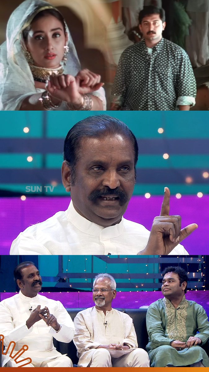 Throwback to Kavignar Vairamuthu talking about how he wrote the beautiful song “Kannalane”! Sitting next to legends Mani Ratnam and A.R. Rahman. A special moment with the team behind the magic. #SunTV #SunTVThrowback #Kannalane #Vairamuthu #ARRahman #ManiRatnam