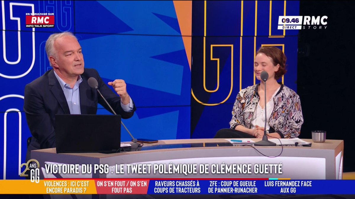 ⚽ PSG : le tweet polémique de Clémence Guetté 🗣️ Olivier Truchot : "Est-ce que ce n'était pas un tweet raciste ? Elle voit une photo de gens de couleurs, elle se dit forcément que ce sont des gens de banlieue" 🗣️ Charles Consigny : "Ça ne m'étonne pas venant de LFI" #GGRMC