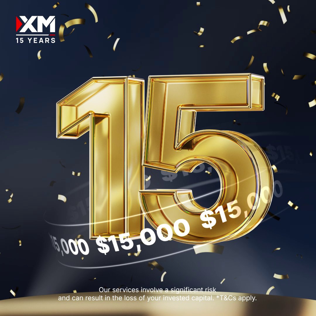 Our 15-Year Anniversary Promo is here and it’s our biggest one ever! 🔥 Trade to claim up to $15,000 in deposit bonuses this month. Join now ➡️ #15YearAnniversaryPromo #15YearsXM #XMGlobalPromo #XM