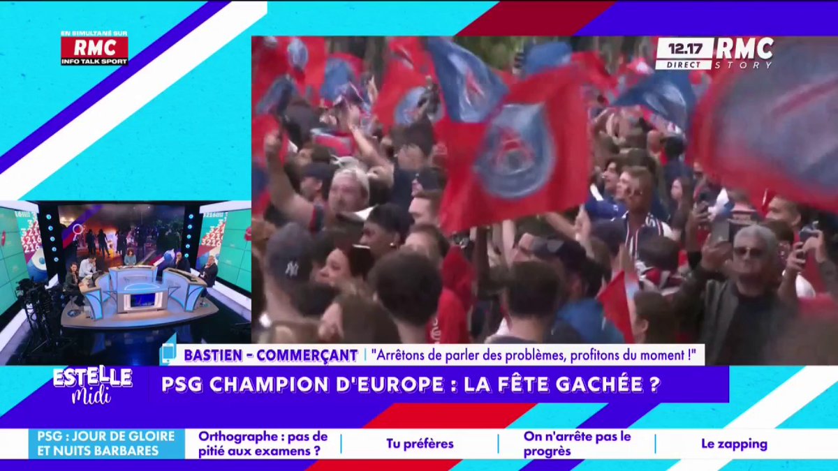 ⚽️ PSG champion d’Europe : la fête gâchée ? 📞 Bastien : "En France, dès qu'on est heureux, à côté, on parle de ce qui ne va pas... On ne peut pas juste profiter du moment ?! On ne peut pas nous laisser savourer... Ça polémique sur tout !" #EstelleMidi