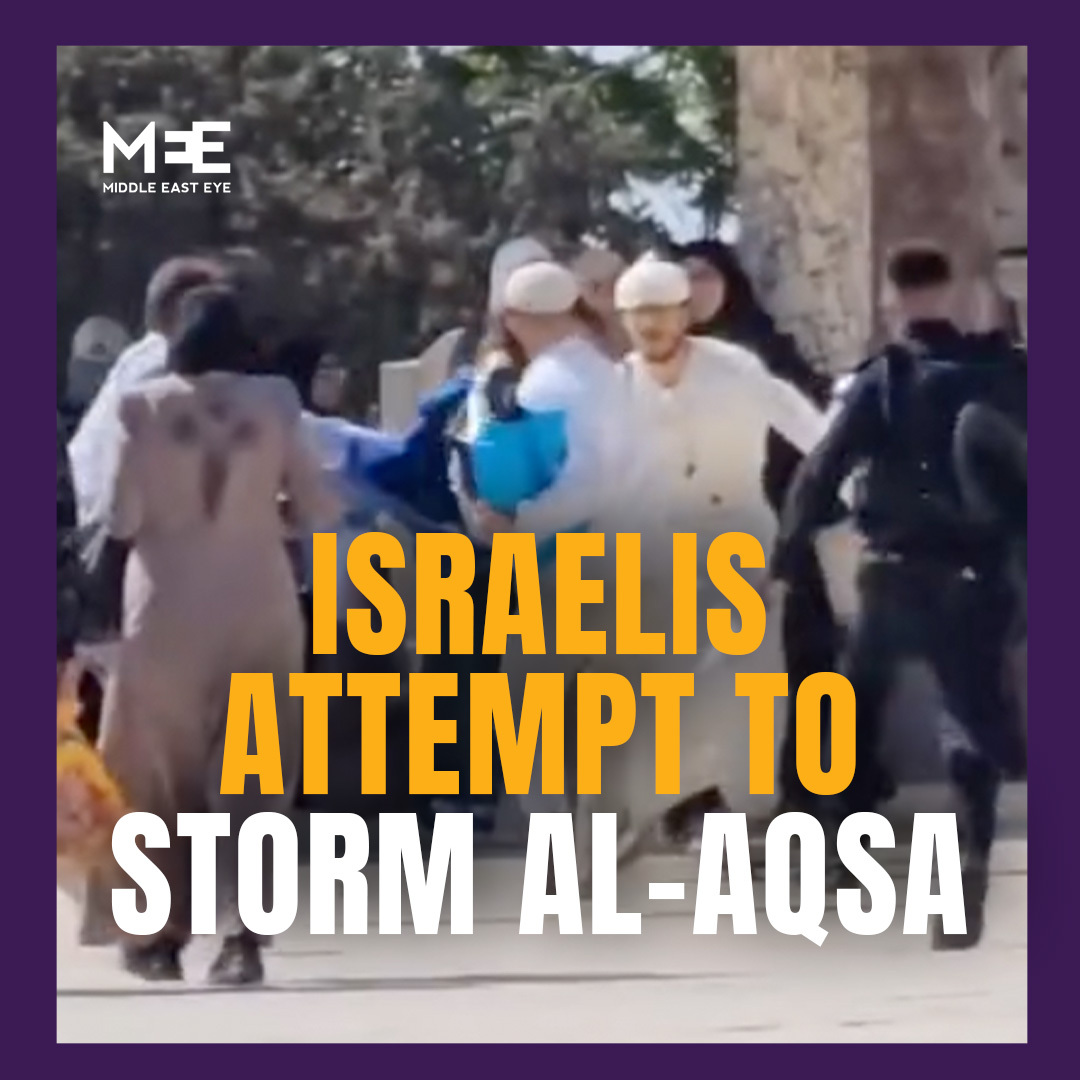 Israelis were filmed attempting to storm the Al-Aqsa Mosque complex on Monday, where they were intercepted by Palestinians. The incident follows large riots on Jerusalem Day in May, where mobs of Jewish settlers were seen attacking Palestinians and storming the Al-Aqsa compound