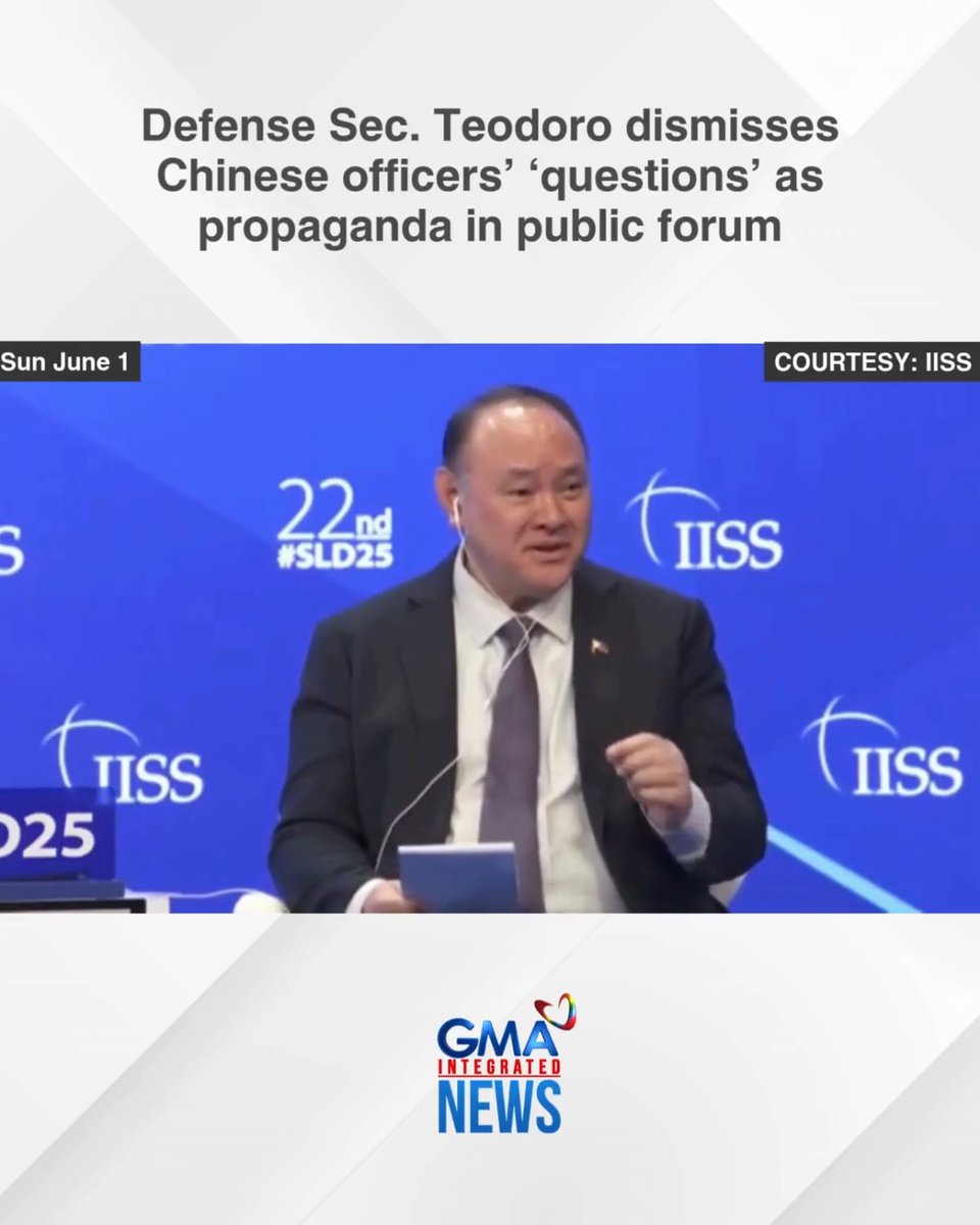Defense Secretary Gilberto Teodoro Jr. rebutted questions posed by some Chinese military officials regarding the West Philippine Sea as “propaganda” during a defense forum in Singapore. Read more: