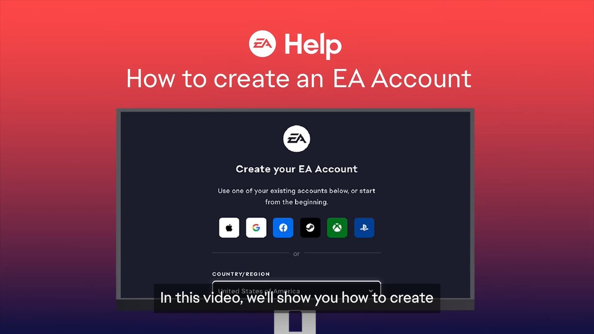 Get started with our games by creating an EA Account. Steps in the video below.