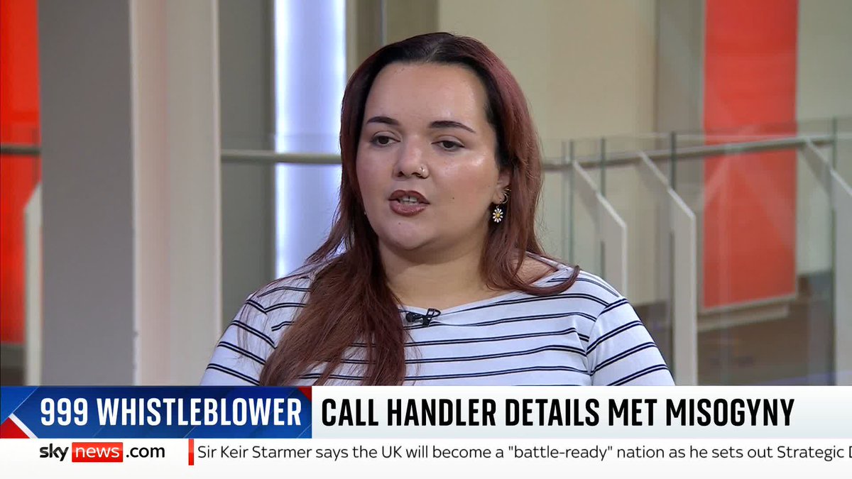 On The UK Tonight, Sarah-Jane Mee spoke to former 999 call handler, Issy Vine, who blew the whistle on racist and misogynistic behaviour by one of her colleagues. The Met Police says it takes her concerns "extremely seriously". #TUKT 📺 Sky 501 and YT