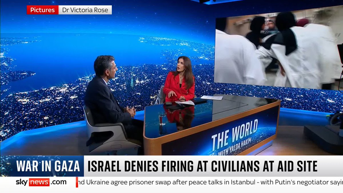 'They're complex wounds, typically what you see in military type injuries' Consultant plastic and reconstructive surgeon, Dr Waseem Saeed, on the attack at the GHF distribution centre and the mass casualty event at Nassar Hospital. 📺 Sky 501 and YT