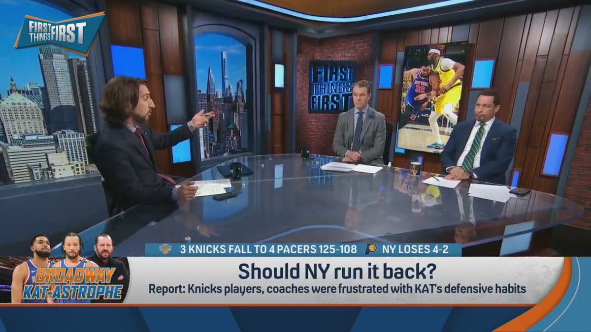 .nick wright proposed the Knicks trade KAT for KD this offseason… Chris Broussard reacts: “I’m not trading Karl-Anthony Towns for Durant at 37.”