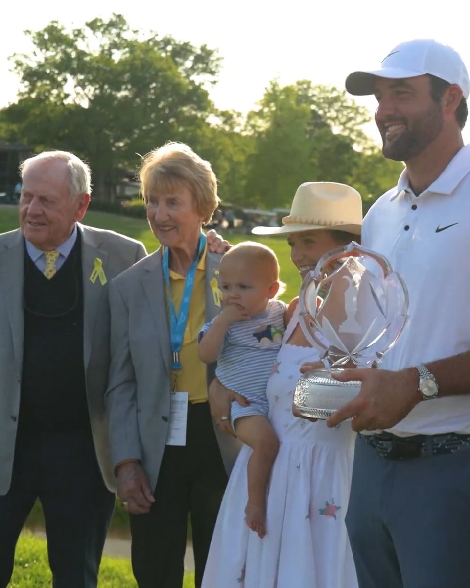 All-access with the Schefflers after a win at Jack’s Place 🤩 Spotlighting every winner on the road to TravelersChamp. #WinnersWalk | Sponsored by TravelersChamp