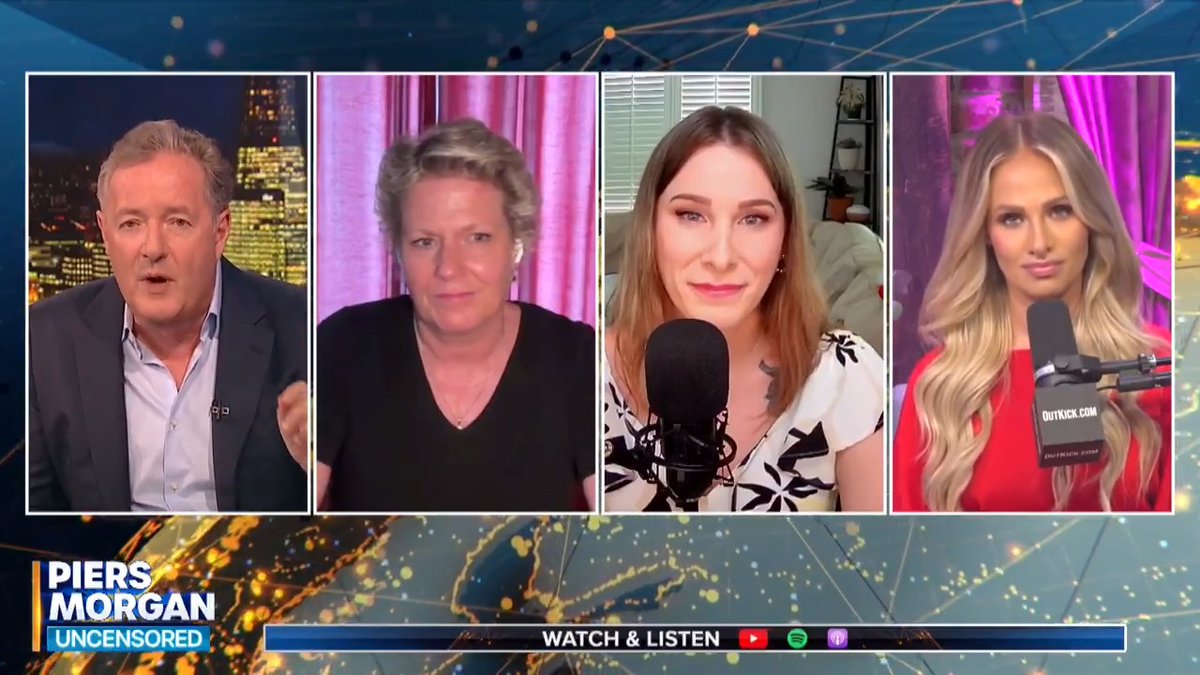 "Why do you want to be a cheat? That's what you're doing. You're cheating!" Piers Morgan puts the question to transgender pickleballer Sara Weiss. Watch the full debate 👇 📺 Piers Morgan | Tomi Lahren | Dr Helen Webberley (she/her)