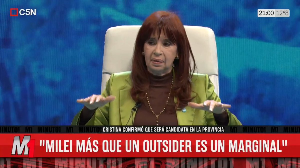 💬Cristina Kirchner: "Milei más que un outsider es un marginal". #CristinaEnM1 📲 Seguí C5N EN VIVO por 👉