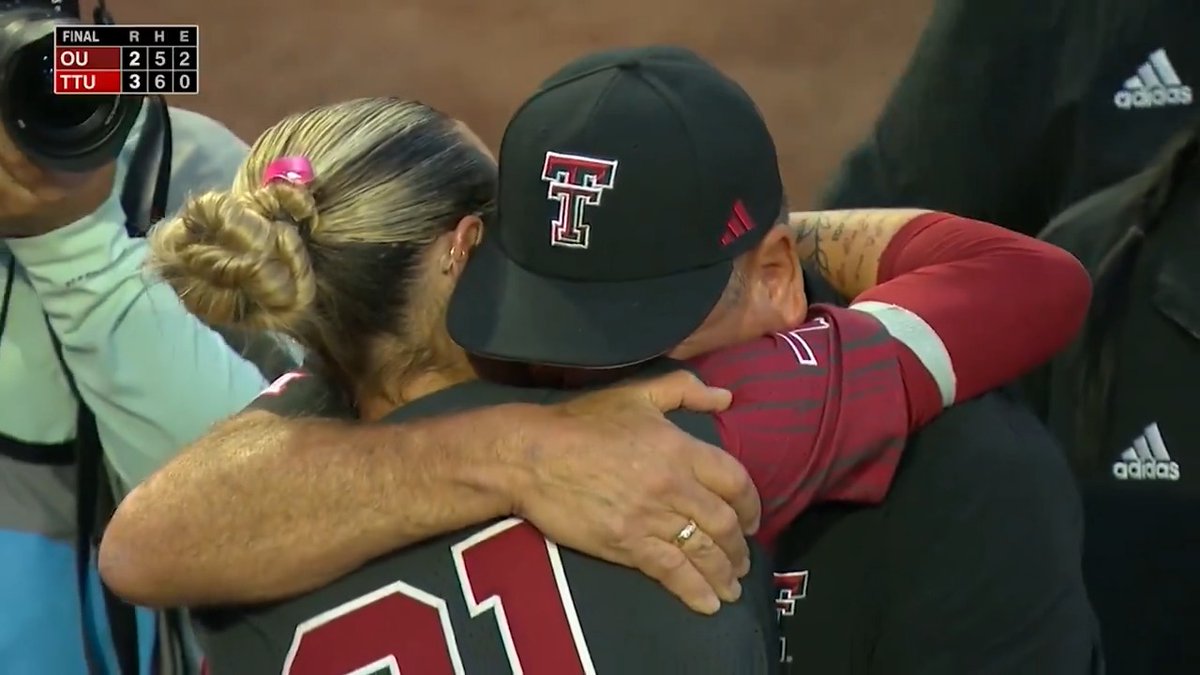 Heartfelt moments with Texas Tech Softball Coach Gerry Glasco 🫶 #WCWS
