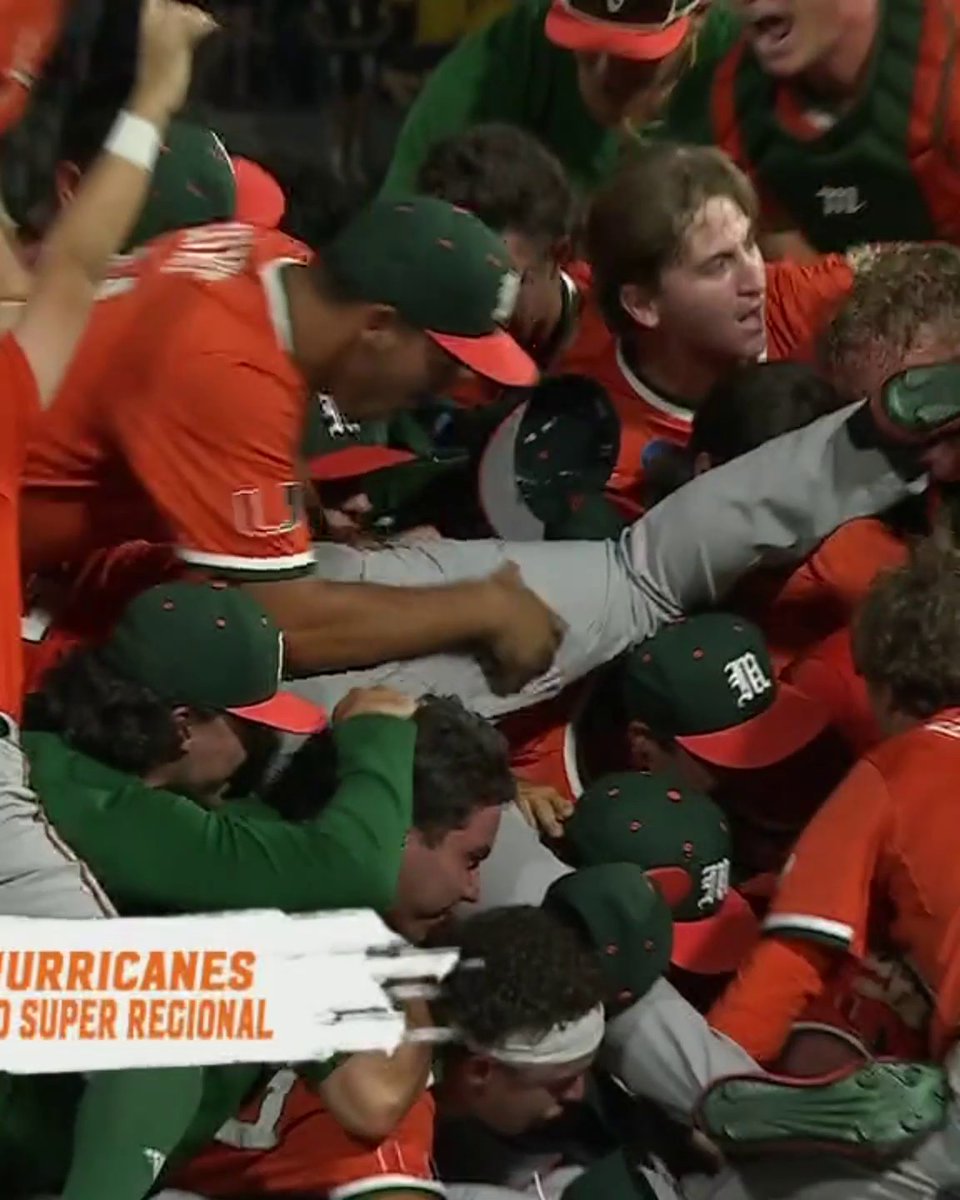 MIAMI IS SUPER REGIONAL BOUND FOR THE FIRST TIME SINCE 2016 🙌 Miami Hurricanes Baseball wins the Hattiesburg Regional to advance ⚾️