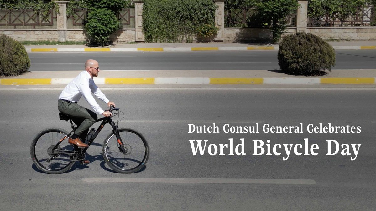 Coming from the Bicycle Capital of the World, Dutch Consul General, Adriaan IJsselstein, often goes to his office in Erbil by bicycle. In celebration of World Bicycle Day, he expressed his passion for promoting cycling culture in the Kurdistan Region as well. Since 2018, the United Nations General Assembly has designated June 3 as World Bicycle Day. The bicycle is a symbol of sustainable transport and promotes responsible consumption and production, with a positive impact on the climate.