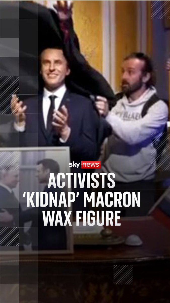 Greenpeace activists have removed a €40,000 wax figure of Emmanuel Macron from a Paris museum - placing it outside the Russian embassy in protest at what they call the French president’s “double standards” on Russia trade.
