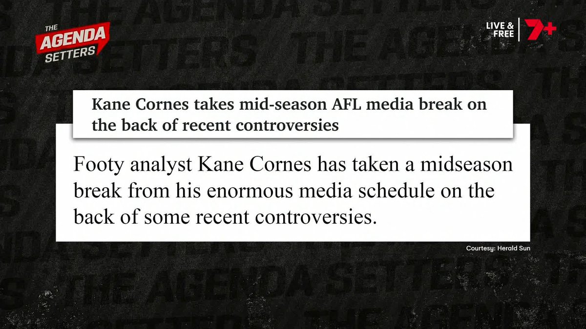 "My favourite story of the week." 🗣️ Sam Mitchell on Kane Cornes' "mid-season break"