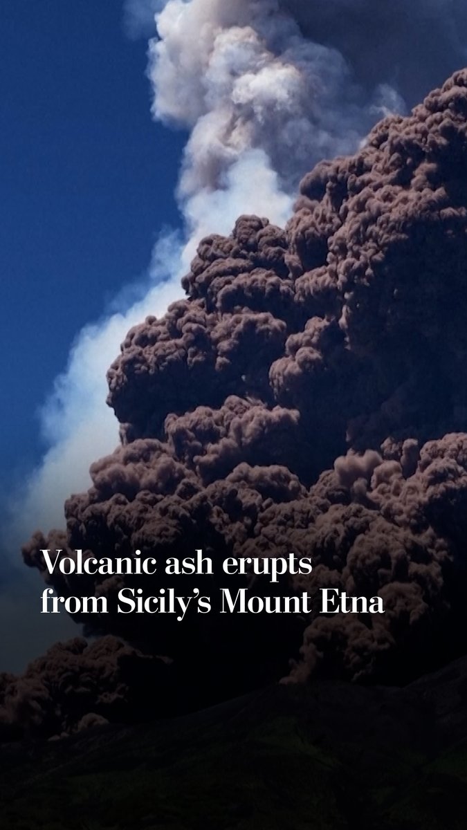 Clouds of ashy smoke filled the sky above Sicily in southern Italy after Mount Etna erupted, sending some tourists scrambling down the volcano — though authorities said there was no safety risk. Around 11:30 a.m. on Monday, surveillance cameras captured a pyroclastic flow.