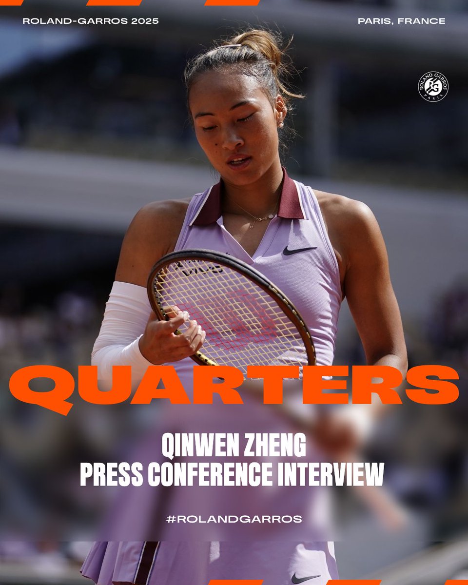 🎙️ "I should've played more aggressively" 🇨🇳 Qinwen Zheng reflected on her loss to Sabalenka in the #RolandGarros quarterfinals.