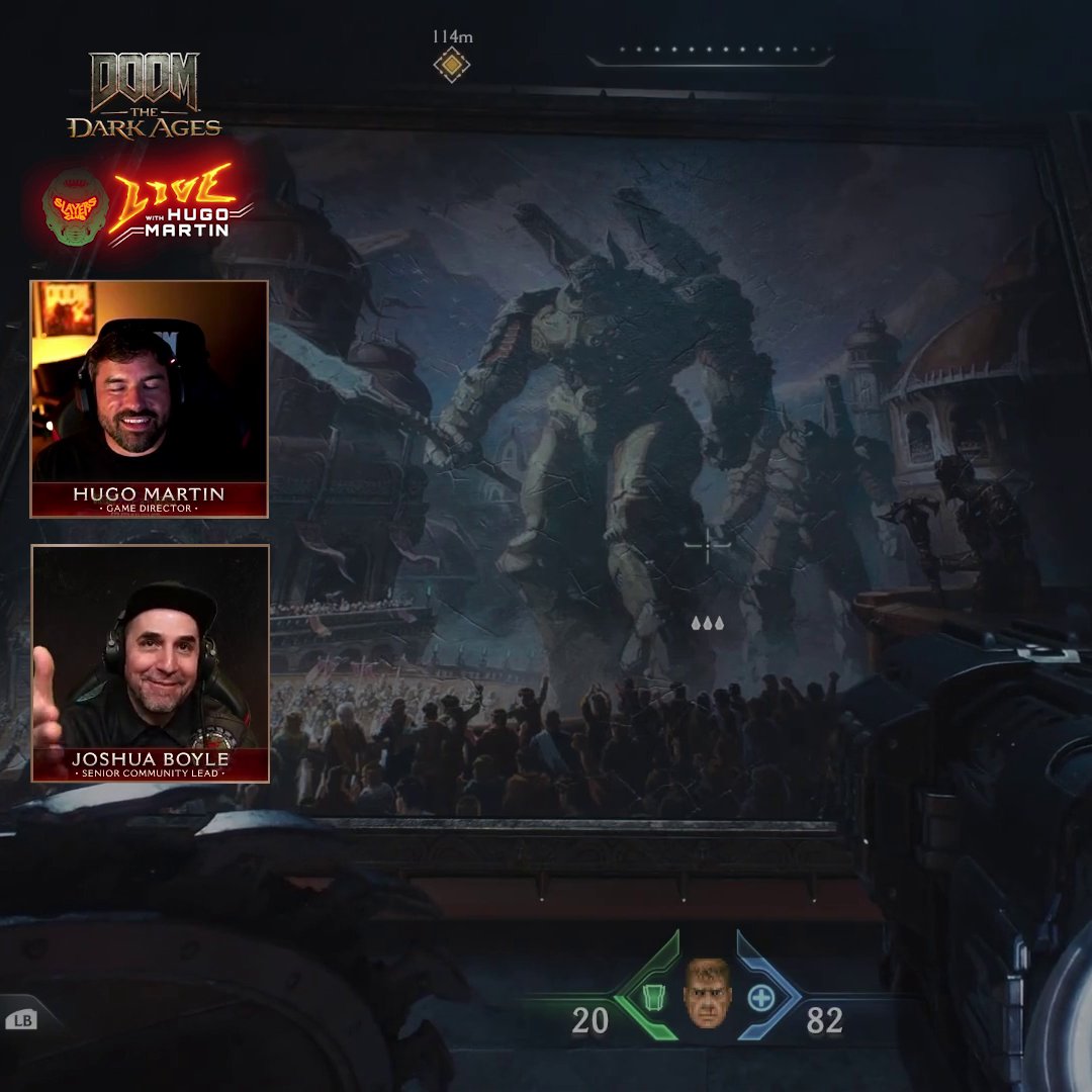 Join us tonight at 6pm ET to hangout and celebrate moments like this where we showcase this gorgeous work from fan artist Xous! FYI - tonight’s our last Slayers Club Live stream before our 3-week hiatus! DOOM: The Dark Ages | Hugo Martin's Game Director Playthrough | Chapter Three HD: HD:
