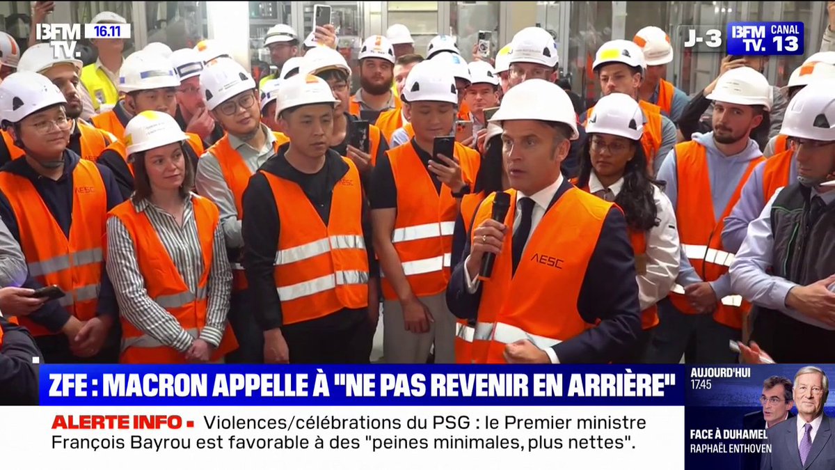 🔴🇫🇷 ALERTE INFO | Emmanuel Macron appelle à "ne pas revenir en arrière" sur les ZFE. Et engueule tout le monde dans son micro, sauf qu'il a oublié que les français ont le droit de s'exprimer et qu'il y a un parlement. Vivement qu'il dégage.