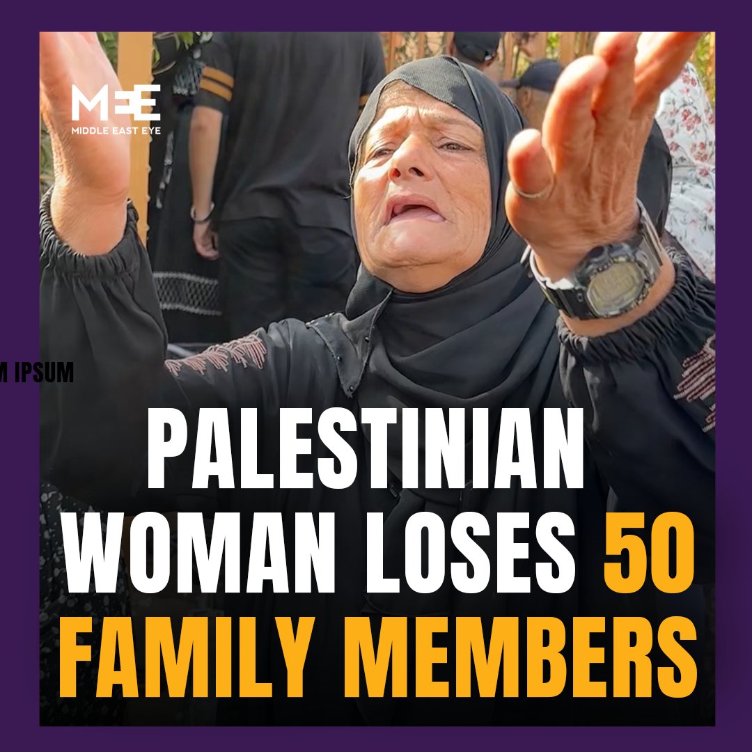 A Palestinian woman from Gaza describes how she has lost 50 members of her family, saying she buries them “every day, one after the other” and that “this genocide that’s happening is an erasure of the Palestinian identity”.