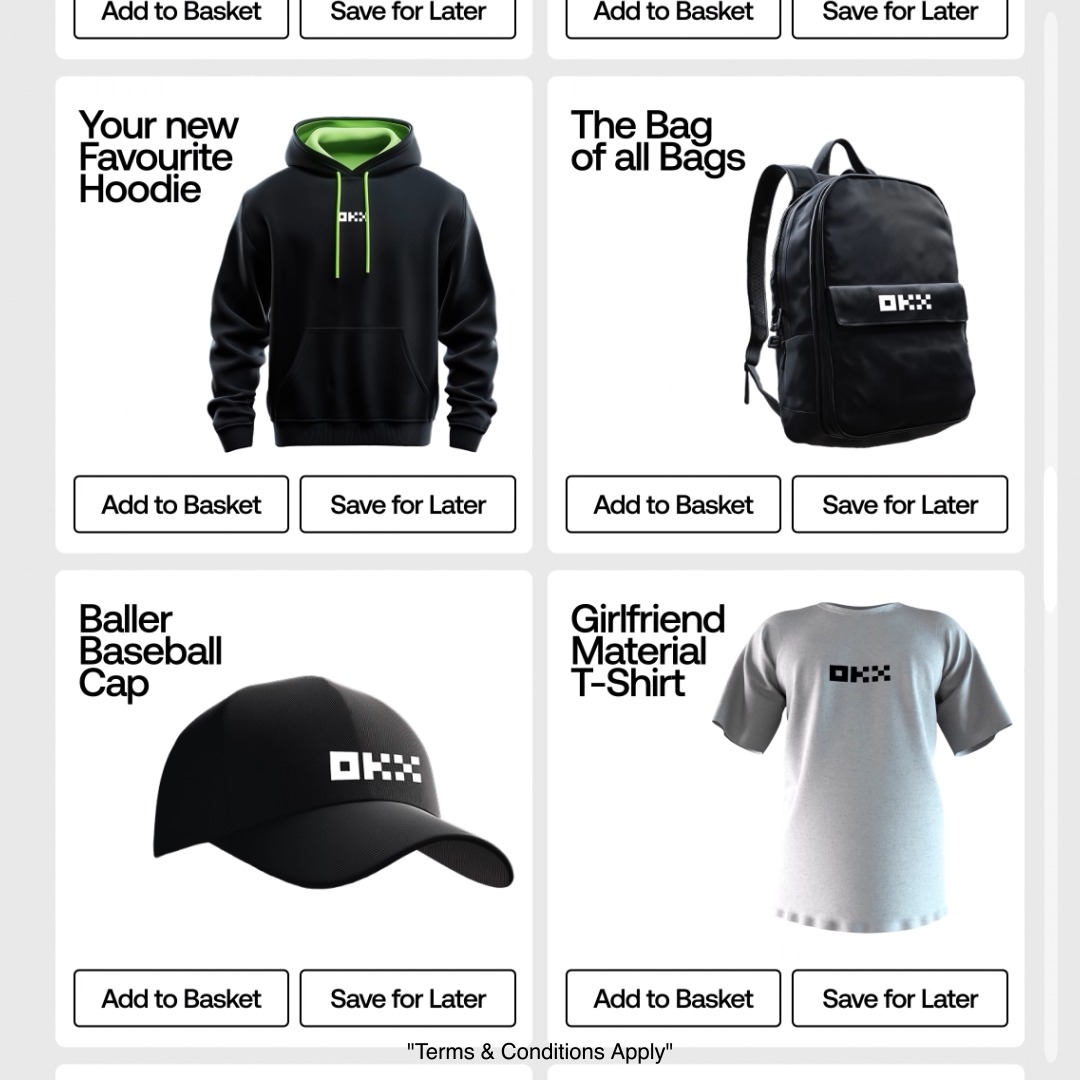 🔥 HOT MERCH ALERT 🔥 Want to rep OKX in style? Enter our weekly giveaway for a shot at exclusive merch! All you gotta do is: 👉 Follow @OKX 🔁 RT &amp; tag 3 friends New winner picked every Tuesday. Good luck! 😎