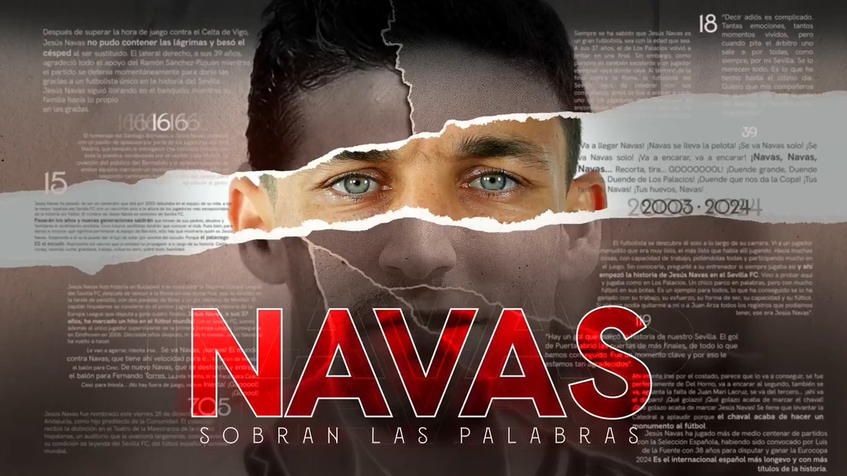 🎬 'Jesús Navas, sobran las palabras', una producción de Sevilla FC + que repasa, con imágenes exclusivas, la trayectoria inigualable de Jesús Navas. ⚪️🔴 🗓️ Estreno, el 18 de junio. #WeareSevilla