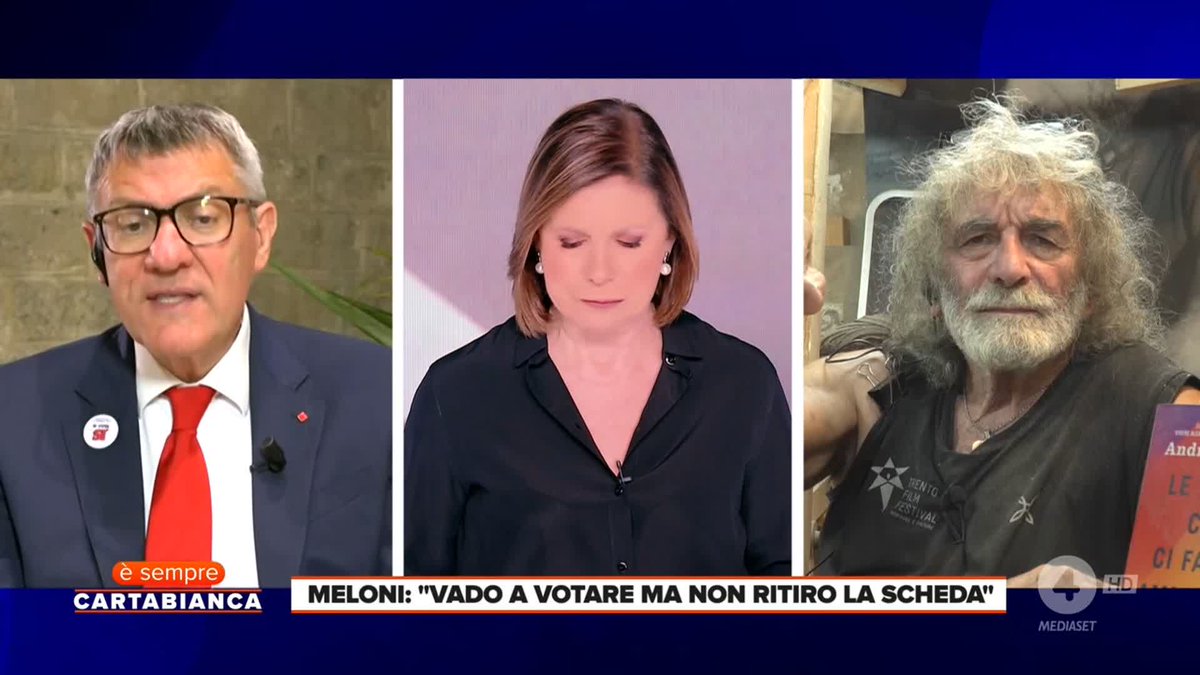 Meloni: "Vado a votare ma non ritiro la scheda" Il commento di Maurizio Landini a #ÈsempreCartabianca: "Questa è una furbata, un atteggiamento irresponsabile che pensa che gli italiani sono tutti dei co****ni"