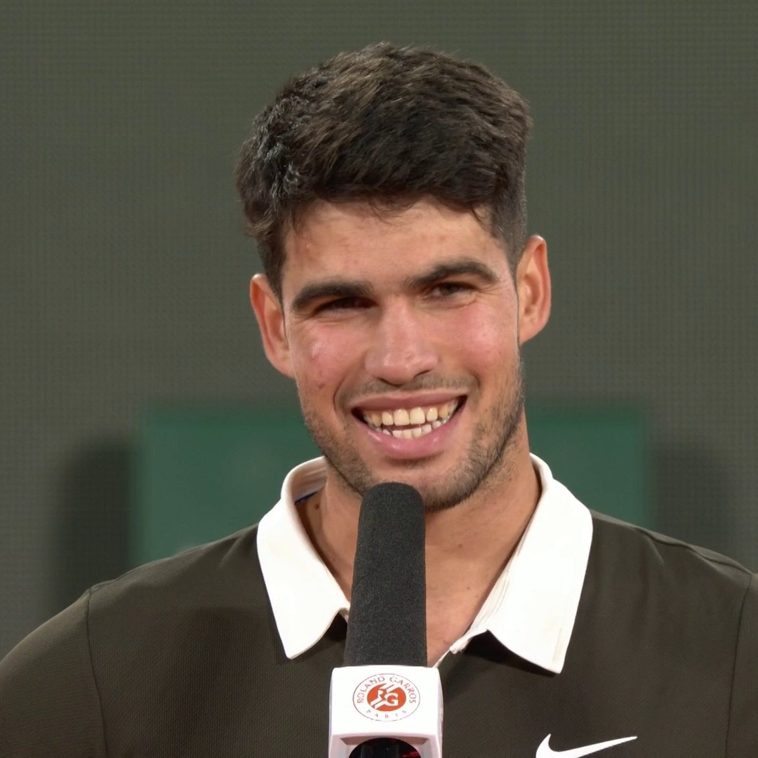 "Pleased with everything!" 💫 Carlos Alcaraz is loving every second in Paris 😍 #RolandGarros