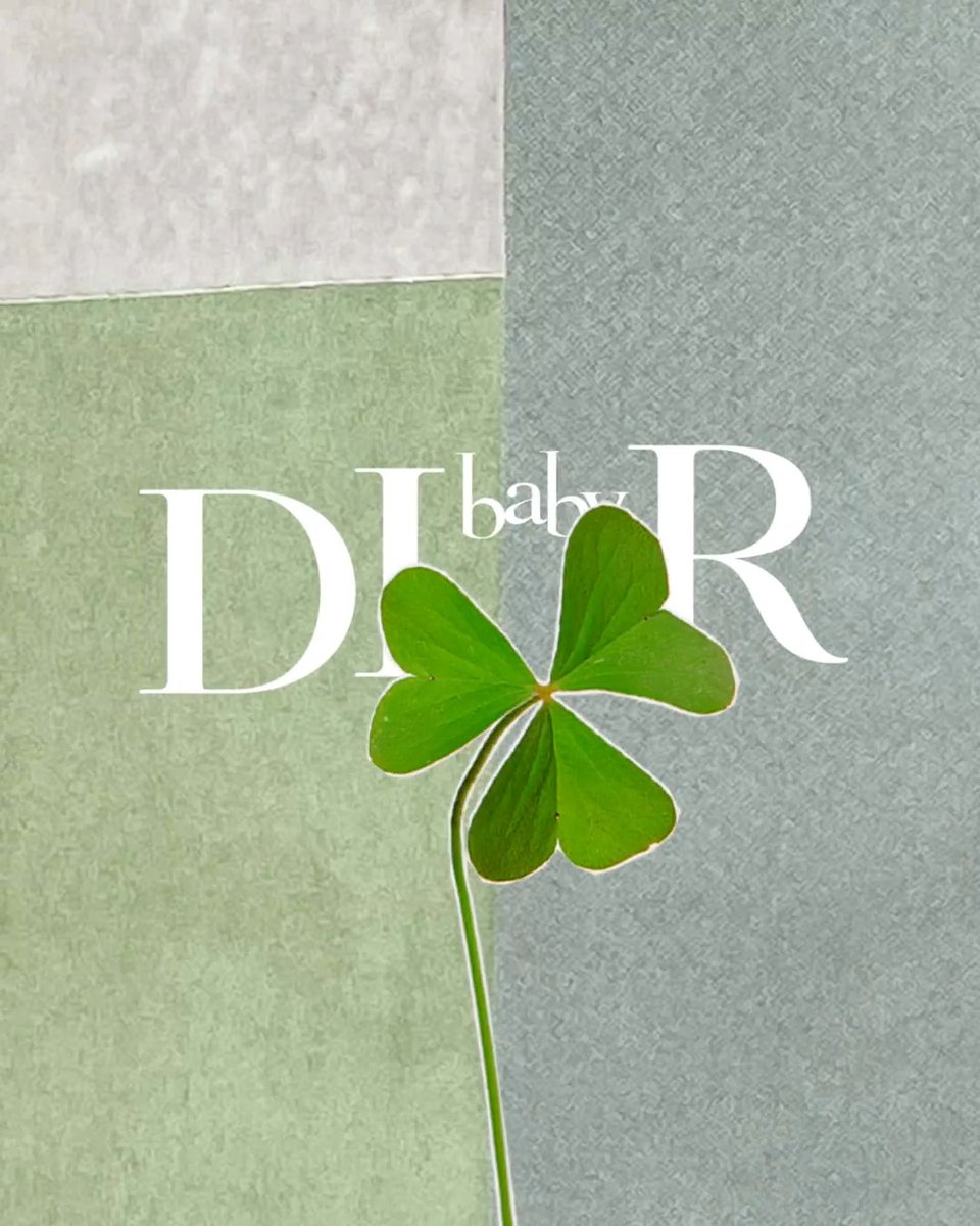 Spring blooms in the #BabyDior 'Dior Clovers' collection by Cordelia de Castellane–a sprinkle of soft green, a shimmer of sheen, and a pocketful of magic for every little explorer seen. Discover more