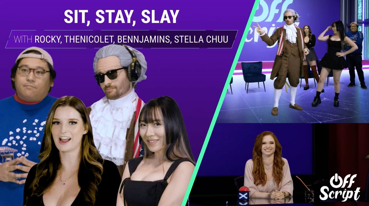 🎩 Are Stella, @BenjamminsTV & TheNicoleT ready? 😅 Don't miss what Amouranth has planned on #OffScript! Tune in free on OFTV: 🔗