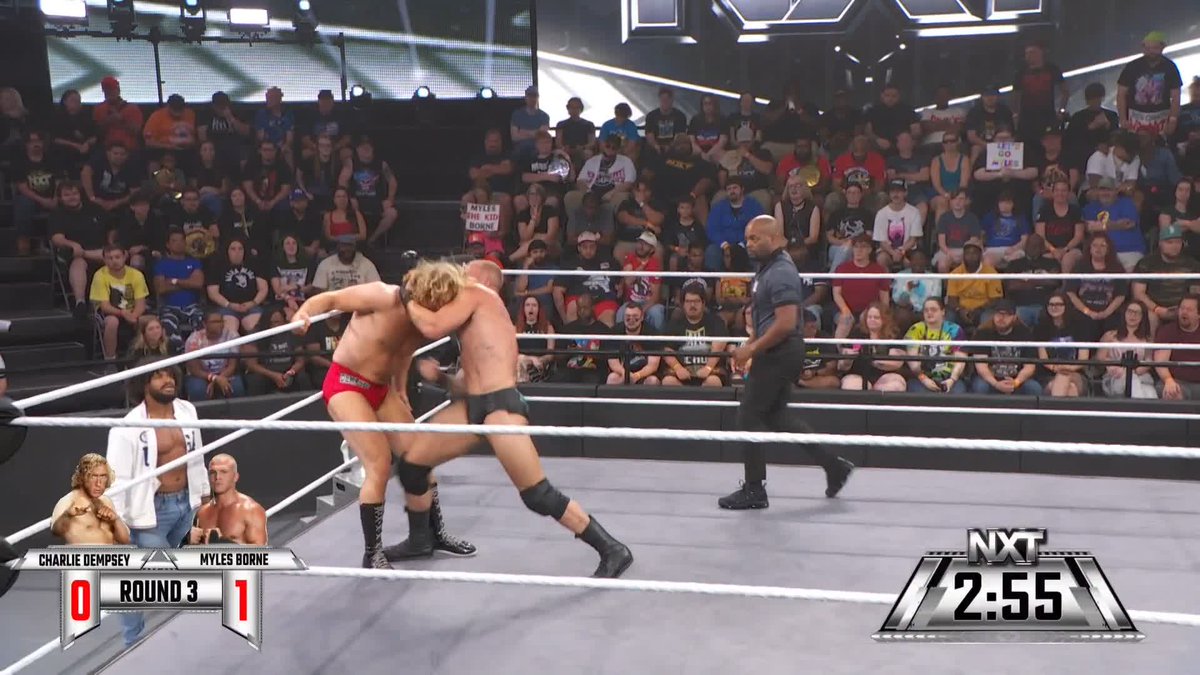All tied up.. Charlie Dempsey picks up the second fall! #WWENXT
