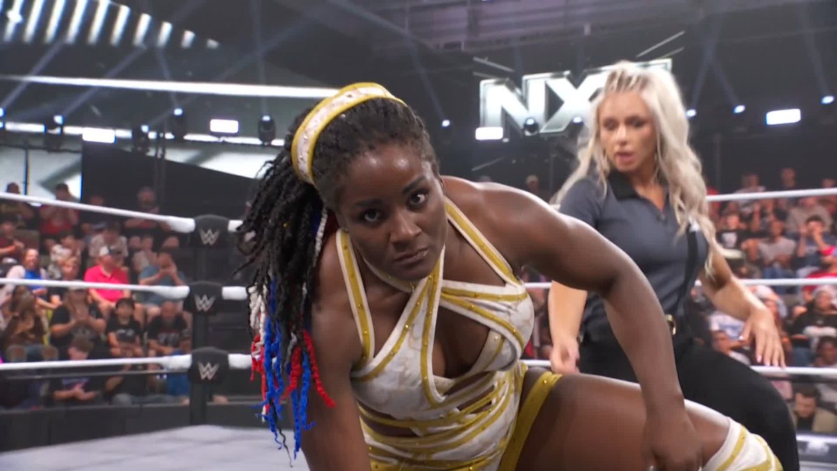 Tyra Mae Steele is a PROBLEM! 😳 Tamyra Mensah Stock (Tyra Mae Steele WWE) #WWENXT
