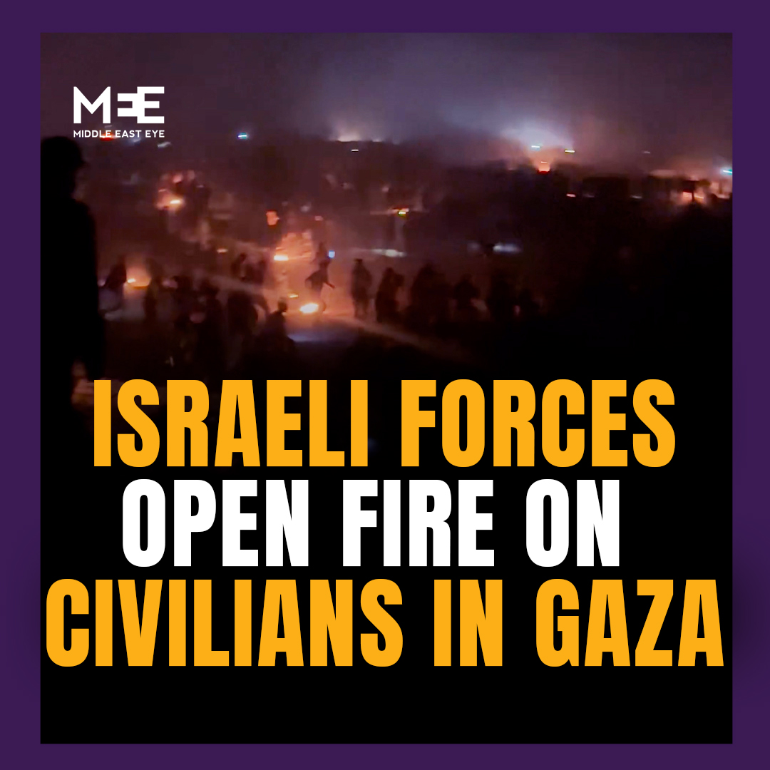 Israeli forces opened fire on starving Palestinians who gathered at the Netzarim corridor to get aid in the early hours of Wednesday. Local sources reported that Israeli helicopters and quadcopters opened fire on thousands of civilians who gathered waiting for the entry of aid