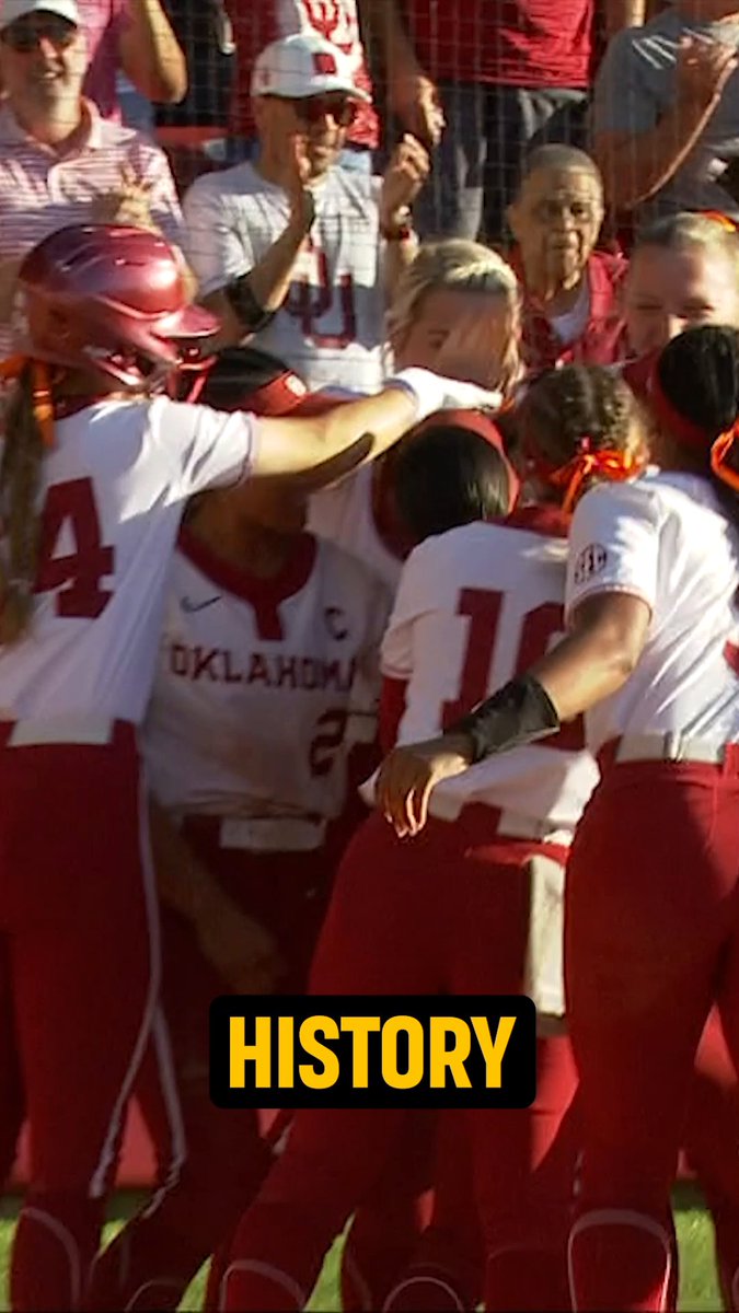 𝐔𝐧𝐩𝐫𝐞𝐜𝐞𝐝𝐞𝐧𝐭𝐞𝐝. What a remarkable run for Oklahoma Softball 👏