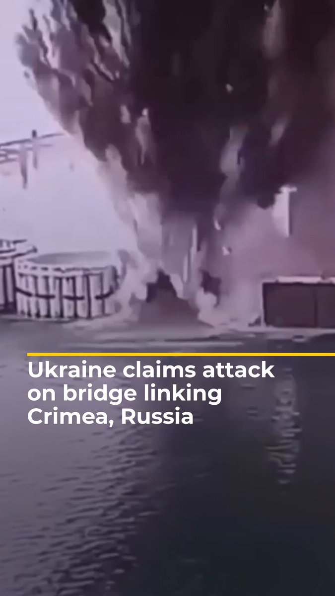 Ukraine’s SBU released a video claiming it struck the bridge linking Crimea to Russia’s Krasnodar region, saying it “severely damaged” the bridge’s supports, though the extent is unclear.