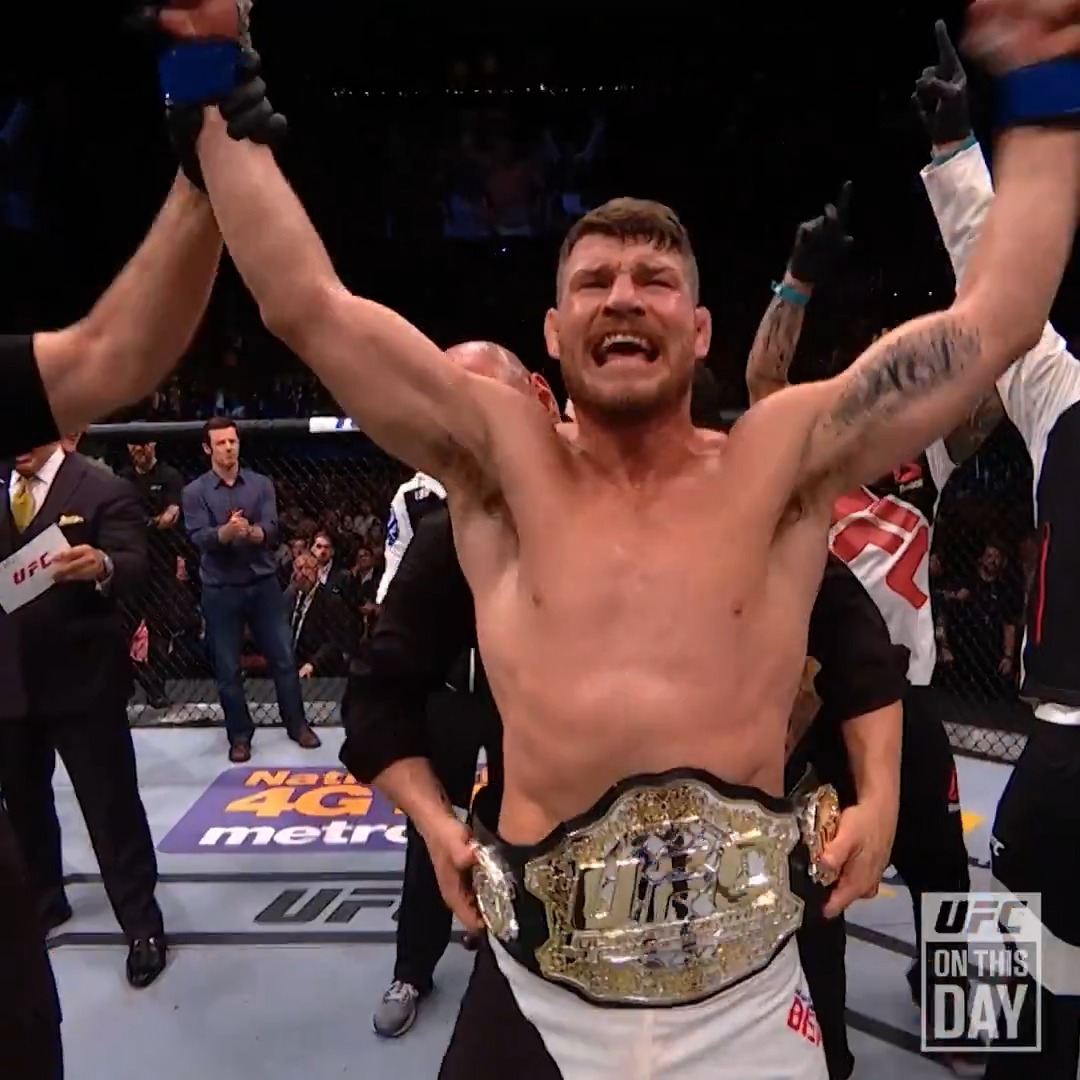 Left Hook Larry 👊 #OnThisDay in 2016: @Bisping KO'd Luke Rockhold to become our first ever UK champ 🏆 🇬🇧 Watch in full on UFC FIGHT PASS 📺