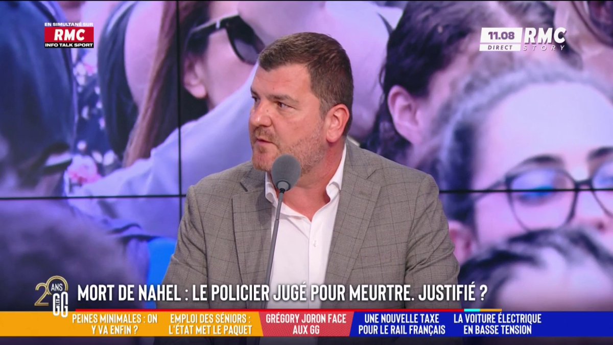👮‍♂️ Nahel : le policier juge pour meurtre. Justifié ? 🎙️ Grégory JORON, secrétaire général du syndicat de police UN1TÉ : "Un président qui dit "c'est inexcusable et inexplicable", c'est insupportable ! J'ai reçu un coup de fil de l'Élysée quand j'ai dénoncé ça..." #GGRMC