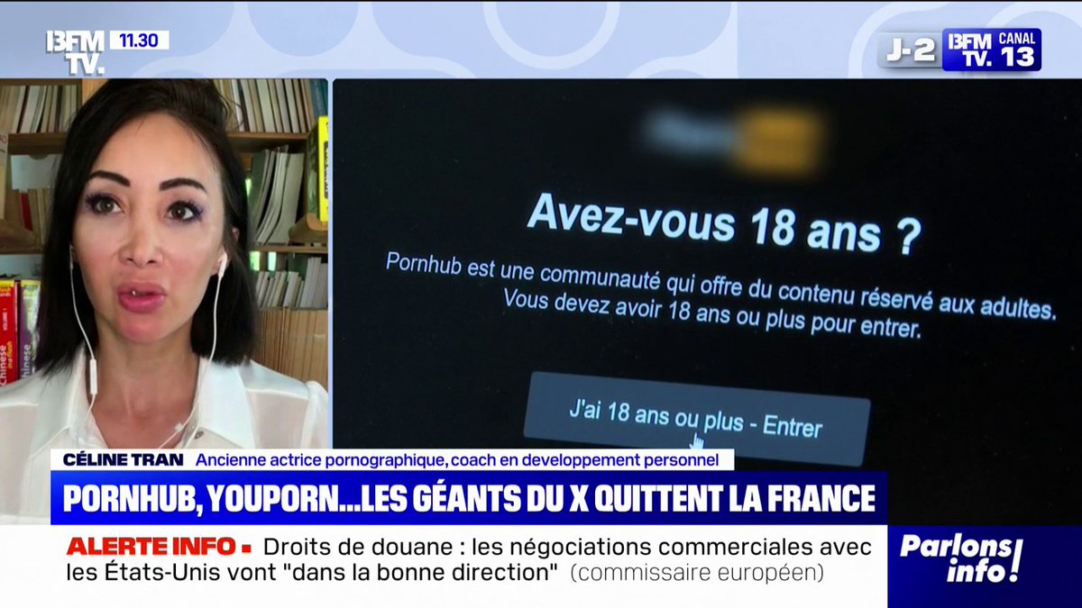 💬 "Il était temps, puisqu'il y a une loi qui n'est pas appliquée" L'ancienne actrice X Céline Tran réagit à la suspension de Pornhub et Youporn
