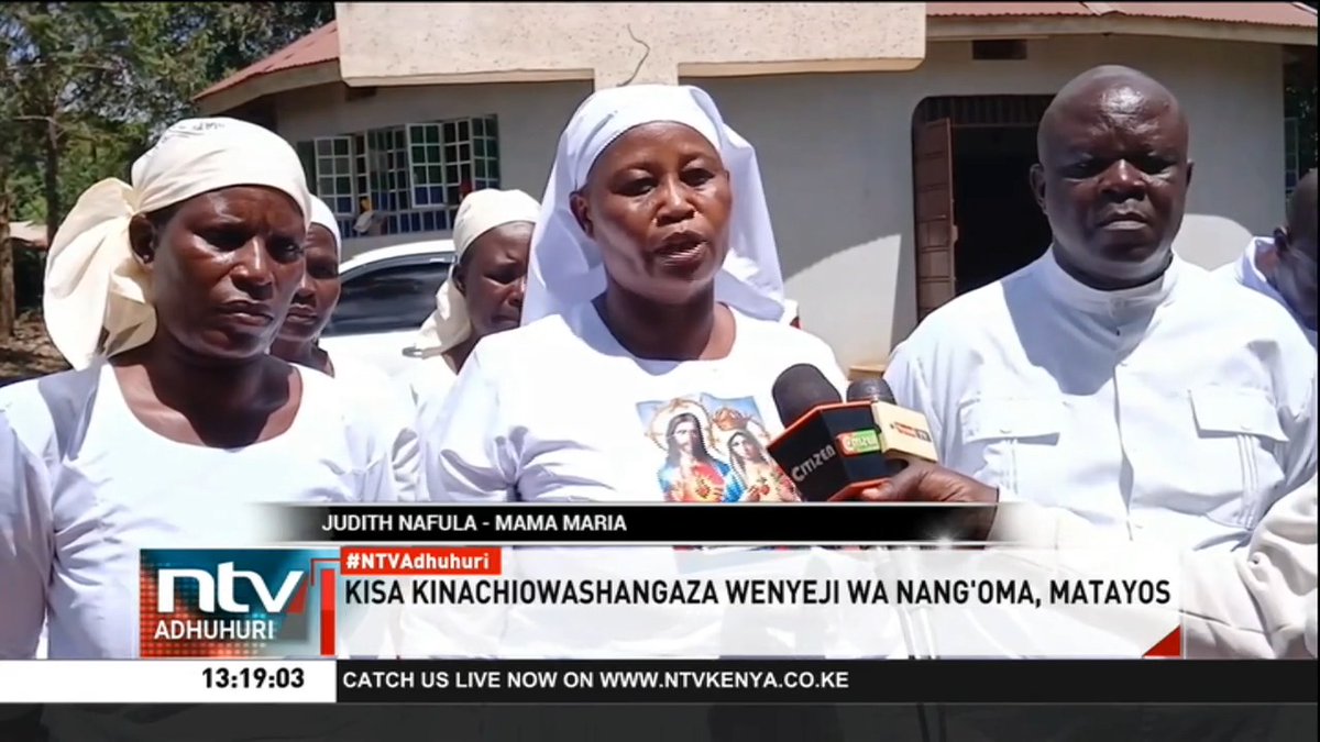 ‘Maria Mama Wa Yesu’ Wa Matayos Mama mmoja amejitangaza kuwa Maria Mama wa Yesu Judith Nafula, alijitawaza baada ya kufurushwa nje ya kanisa la kikatoliki la Lwanya kwa madai ya kufanya miujiza kwa waumini wa kanisa hilo. #NTVAdhuhuri Lofty Matambo