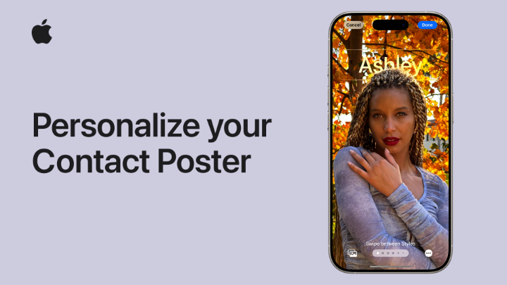 Your Contact Poster, made your way. Here’s how to use your favorite photo, Memoji, or monogram to update your Contact Poster.