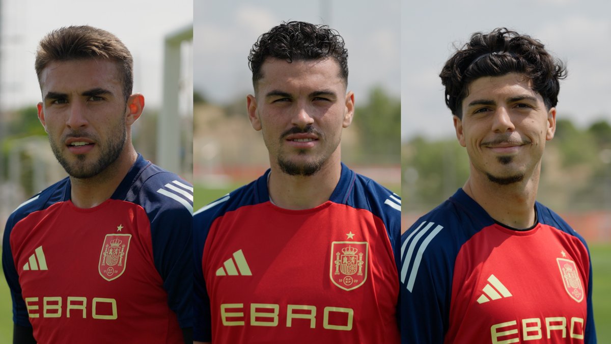 🧱 𝗟𝗼𝘀 𝗺𝘂𝗿𝗼𝘀 𝗱𝗲 𝗹𝗮 𝘀𝘂𝗯-𝟮𝟭. 🧤 Pablo Cuñat Campos, Alejandro Iturbe y Aitor Fraga Torres defenderán la portería de la Selección Española Masculina de Fútbol en el Europeo. #U21EURO | #NuestraBase