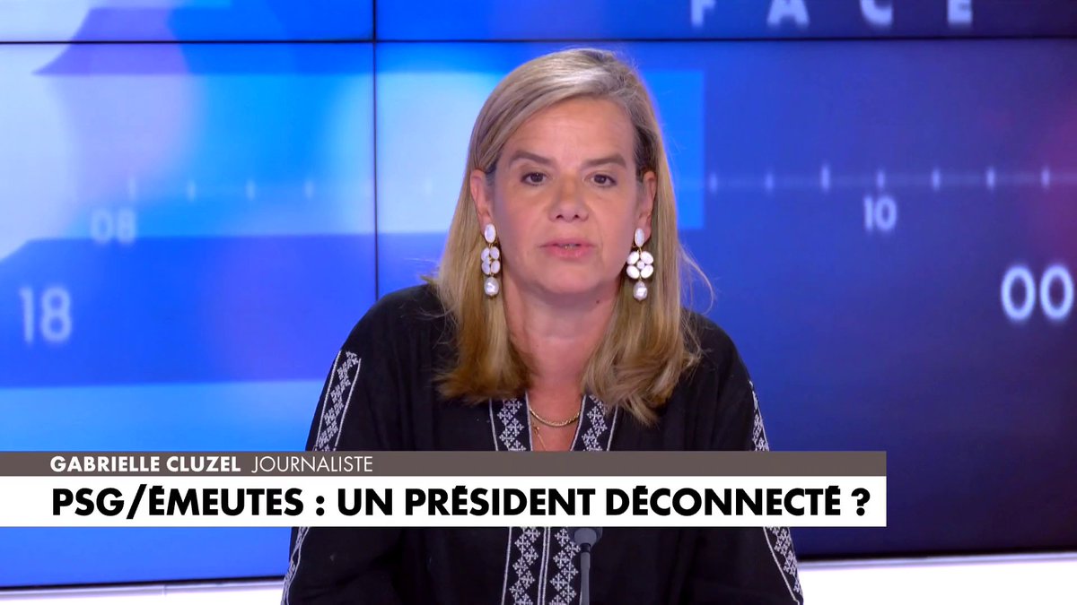 Gabrielle Cluzel revient sur les émeutes en France à la suite de la victoire du PSG : «La France, c'est le pays des 4 F : fort avec les faibles et faible avec les forts. Punir les braves gens à défaut des délinquants», dans #Facealinfo