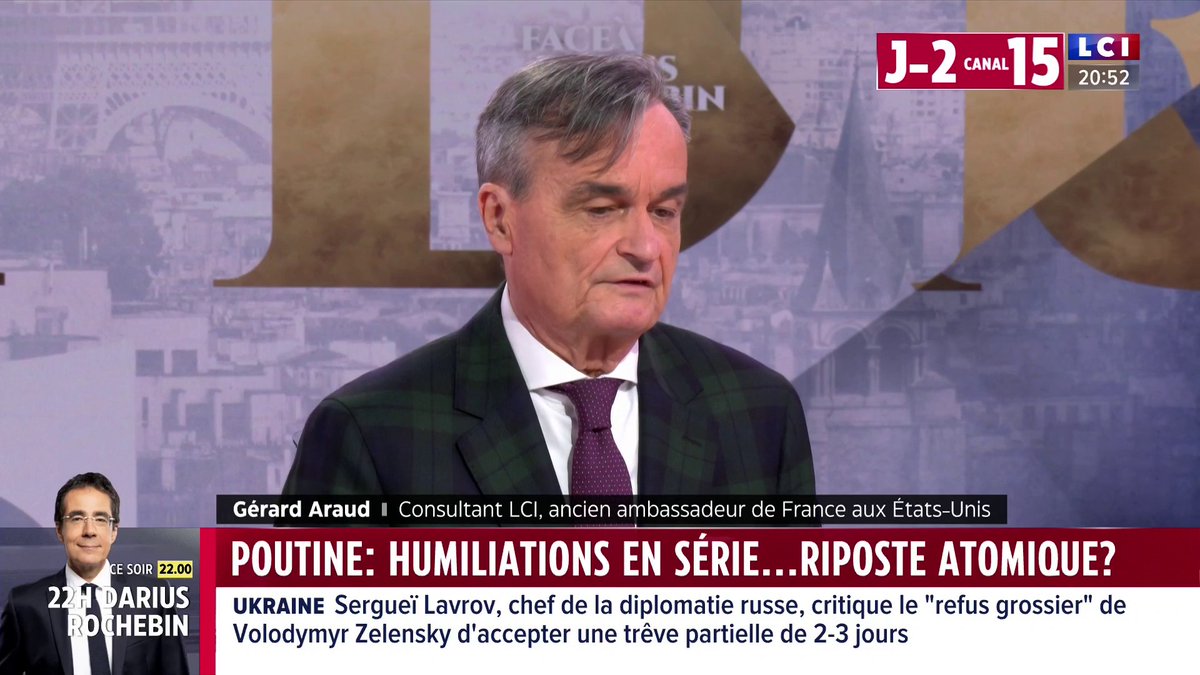 🗣️ "La Russie a toujours été un empire qui avance, et un empire qui compte sur la force. Elle reste fidèle à son ADN", constate Gérard Araud ▶️ Darius Rochebin