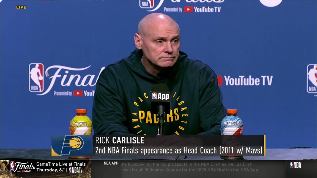 "If we're celebrating the game and we're putting the game above all... then it really shouldn't matter" Rick Carlisle on narratives around the Indiana-OKC #NBAFinals matchup