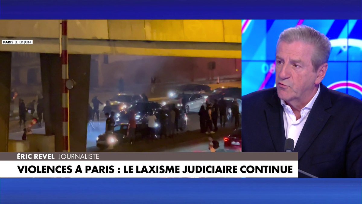 Éric Revel sur le laxisme judiciaire en France à la suite des violences à Paris ce week-end : «Le divorce entre la Justice et les Français est total», dans 100 % Politique